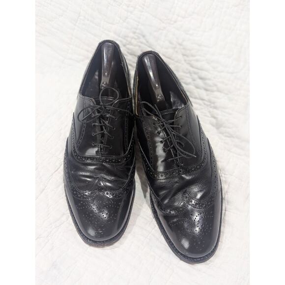Mens Dexter Wingtip Shoes Made In USA Sz 10.5 M Black - Picture 1 of 10